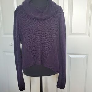 RD Style Purple Cowl Neck Sweater
